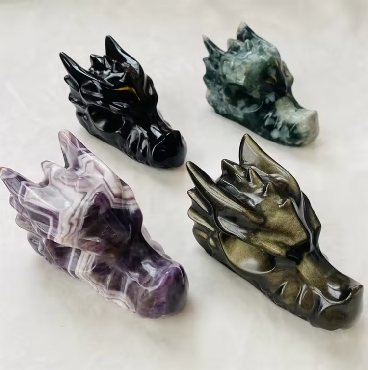 Polished Dragon Head Handcrafted Figurines