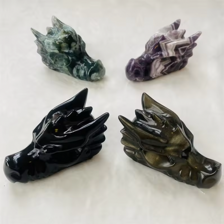 Polished Dragon Head Handcrafted Figurines