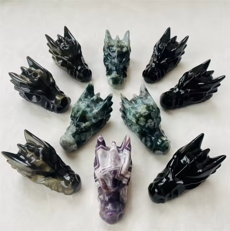 Polished Dragon Head Handcrafted Figurines