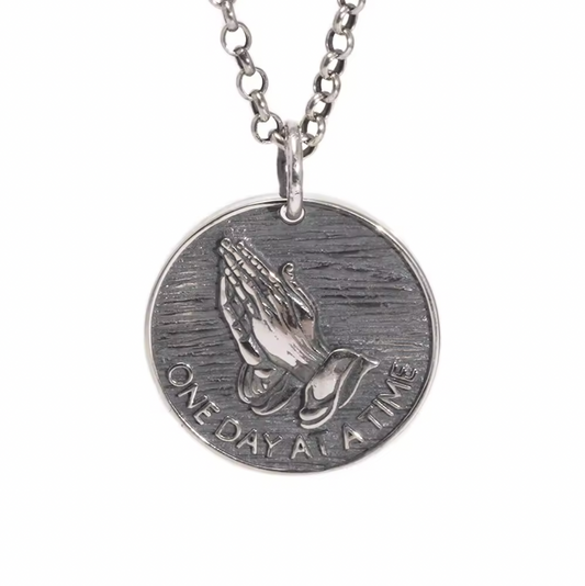 S925 Bible Verse Praying Hands Pendant