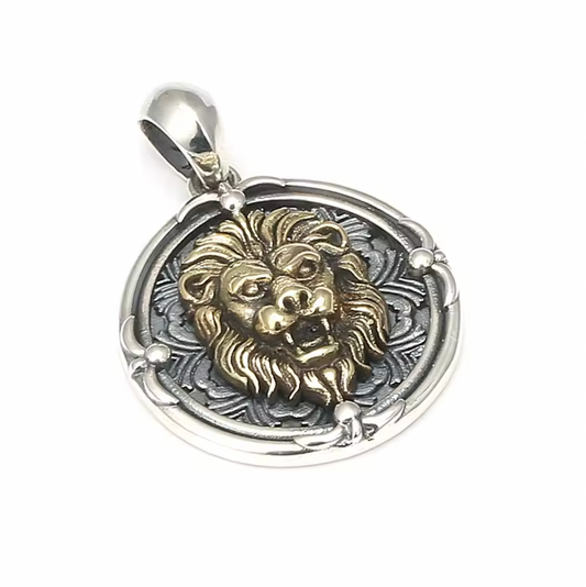 S925 Vintage Lion Necklace Pendant