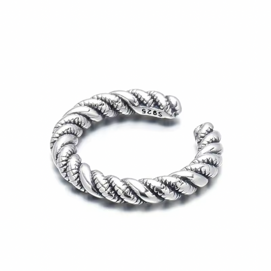 S925 Twist Rope Ring Adjustable