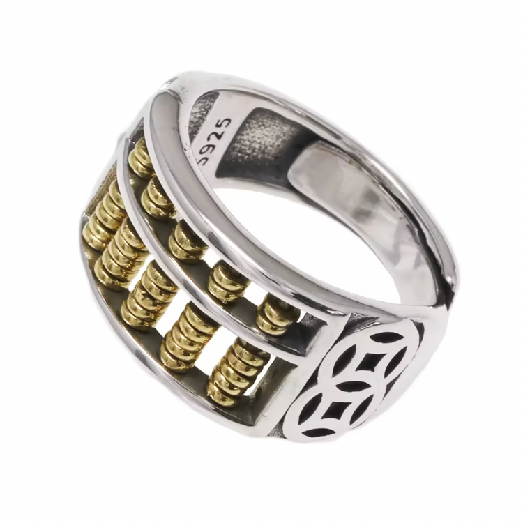 S925 Wealth Coin Ring Adjustable