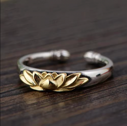 S925 Lotus Ring Adjustable