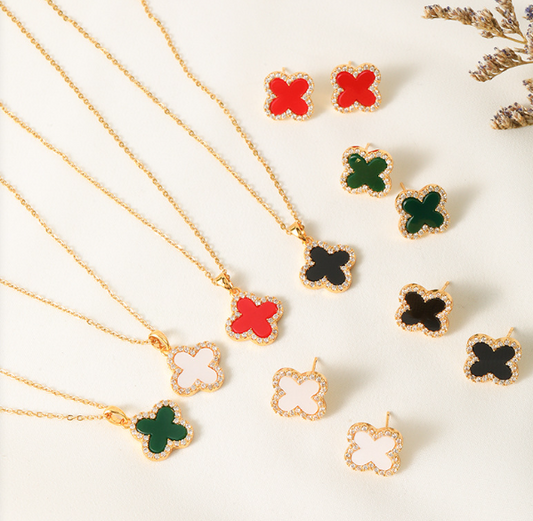 Lucky Clover Necklaces&Earrings
